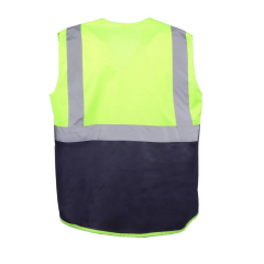 Sarı Lacivert Hi-Vis Reflektörlü Mühendis İkaz Yeleği