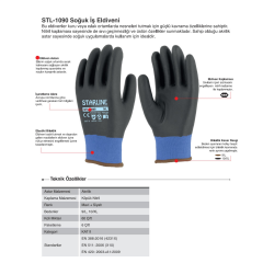 Starline STL-1090 Köpük Nitril Kaplı Akrilik Astarlı Soğuğa Karşı Dayanıklı Eldiven EN388-4231X EN511-X10