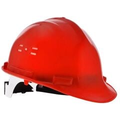 Essafe GE 1548 Havalandırmalı Kulaklık Takılabilir Sürgülü Baret Kırmızı