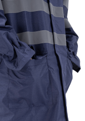 SafeSawa Alaska Yağmurluk Lacivert Reflektörlü %100 Polyester 1500D Oxford PU Kaplı Çantalı