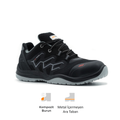 Mekap Neon RMK-83 S3L | SR | E | A | CI | FO | WPA Mikrofiber Deri Siyah Gri Kompozit Burun İş Ayakkabısı