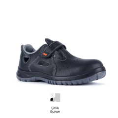 Mekap Pro Jeriko 234R S1 Siyah Baskılı Deri Çelilk Burunlu İş Ayakkabısı