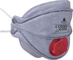 Delta Plus M1305Vw Ffp3 Nr D 4 Katlı Ventilli Dolomit Burun Klipsli Gri Maske 10'Lu Kutu