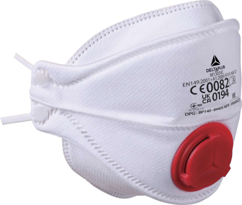 Delta Plus M1305Vc Ffp3 Nr D 4 Katlı Ventilli Dolomit Burun Klipsli Maske 10'Lu Kutu