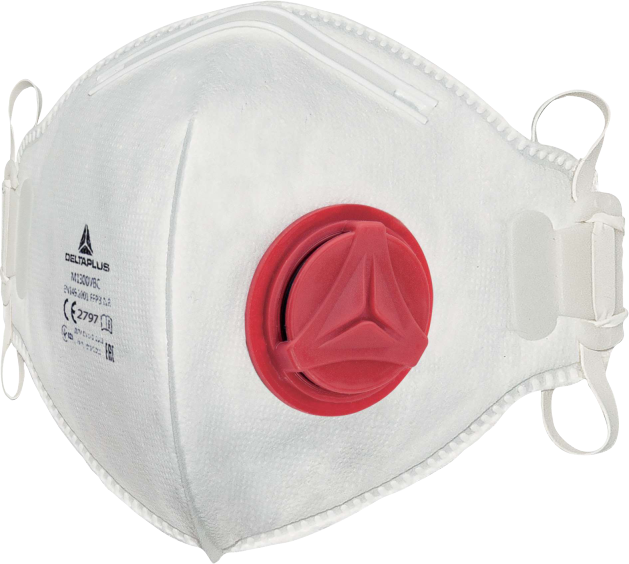 Delta Plus M1300Vb Ffp3 Nr D Dikey Katlanabilir Burun Klipsli Tekli Poşet Ventilli Maske 10'Lü Kutu
