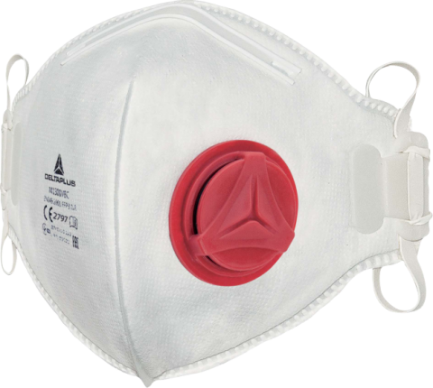Delta Plus M1300Vb Ffp3 Nr D Dikey Katlanabilir Burun Klipsli Tekli Poşet Ventilli Maske 10'Lü Kutu