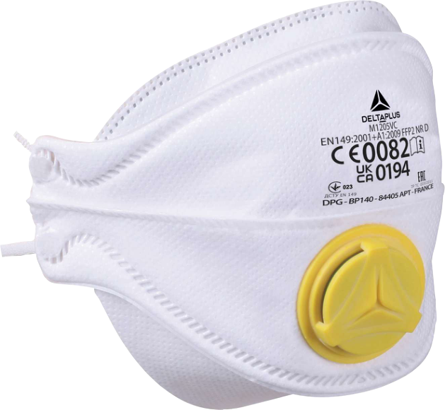 Delta Plus M1205Vc Ffp2 Nr D 4 Katlı Ventilli Maske 10'Lu Kutu