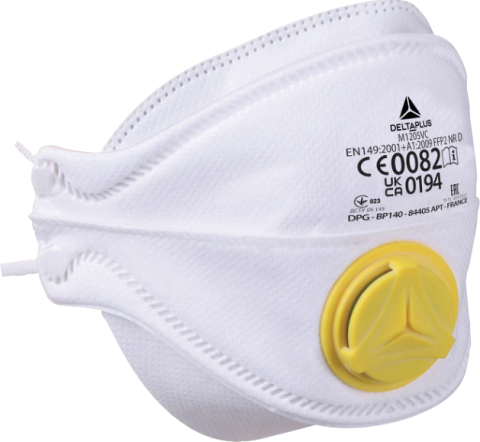 Delta Plus M1205Vc Ffp2 Nr D 4 Katlı Ventilli Maske 10'Lu Kutu