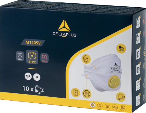Delta Plus M1205Vc Ffp2 Nr D 4 Katlı Ventilli Maske 10'Lu Kutu
