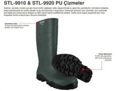 Starline STL-9920M S4 SRC Miflonlu Kısa PU Antistatik Haki Çizme Çelik Burun