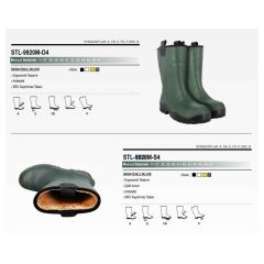 Starline STL-9920M S4 SRC Miflonlu Kısa PU Antistatik Haki Çizme Çelik Burun 46