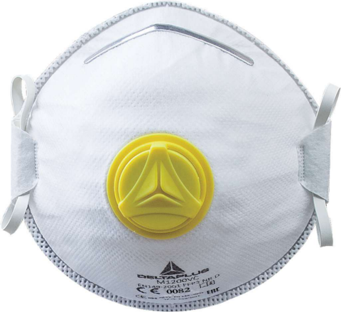 Delta Plus M1200V Ffp2 Nr D Kalıplı Ventilli Maske Burun Klipsli Konik Tip 10'Lu Kutu