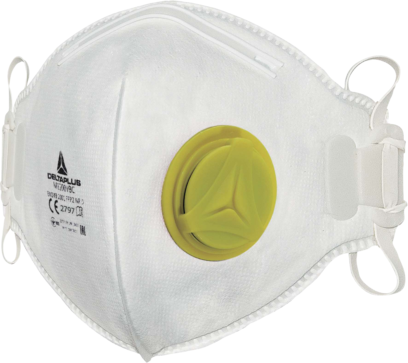 Delta Plus M1200Vb Ffp2 Nr D Ventilli Maske Burun Klipsli Katlanır Tekli Poşet 10'Lu Kutu