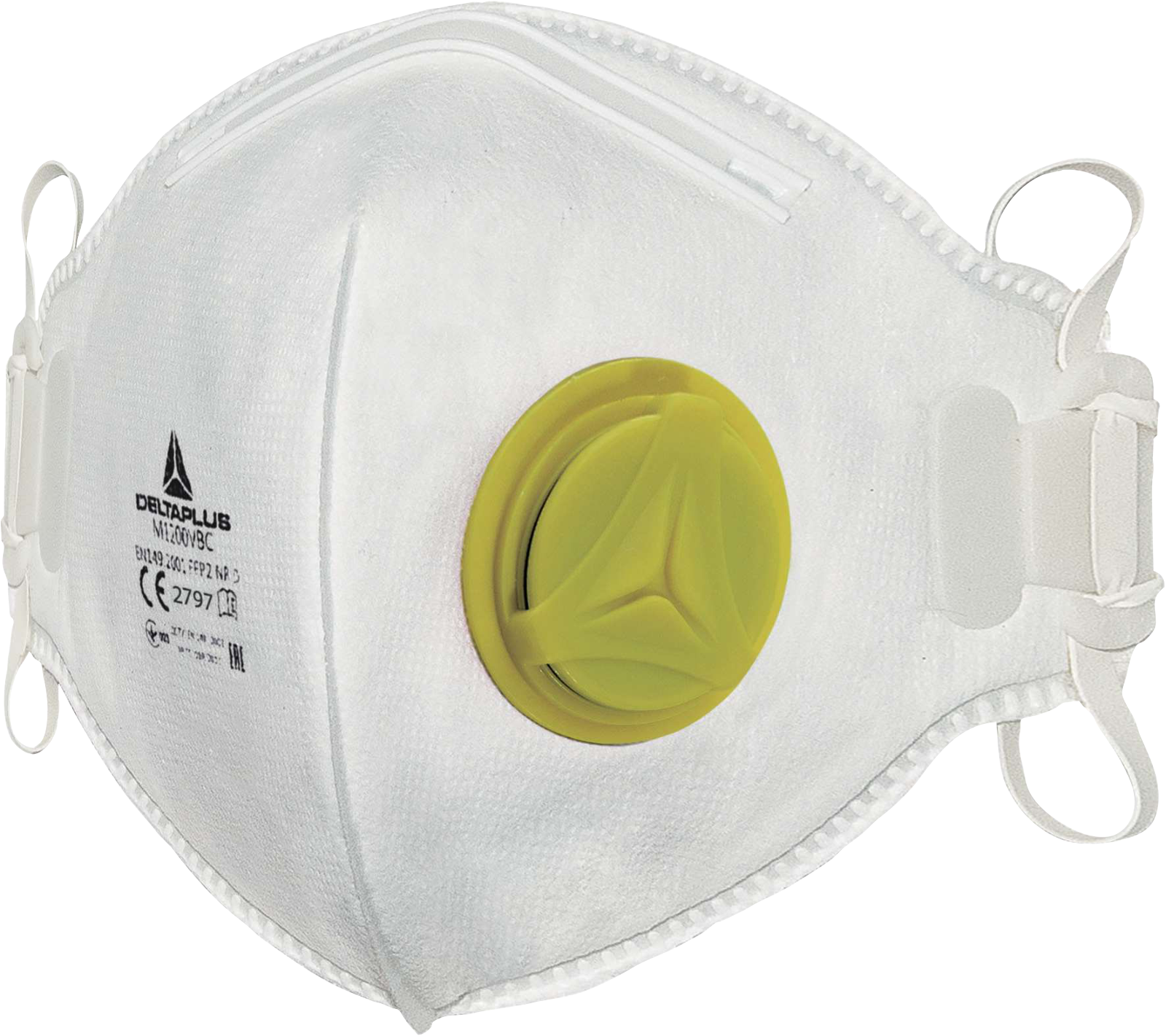 Delta Plus M1200Vb Ffp2 Nr D Ventilli Maske Burun Klipsli Katlanır Tekli Poşet 10'Lu Kutu