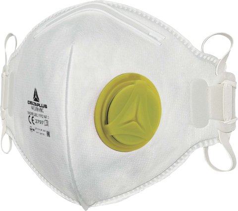 Delta Plus M1200Vb Ffp2 Nr D Ventilli Maske Burun Klipsli Katlanır Tekli Poşet 10'Lu Kutu