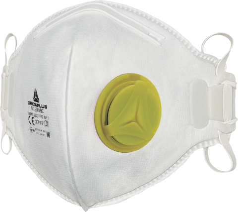 Delta Plus M1200Vb Ffp2 Nr D Ventilli Maske Burun Klipsli Katlanır Tekli Poşet 10'Lu Kutu