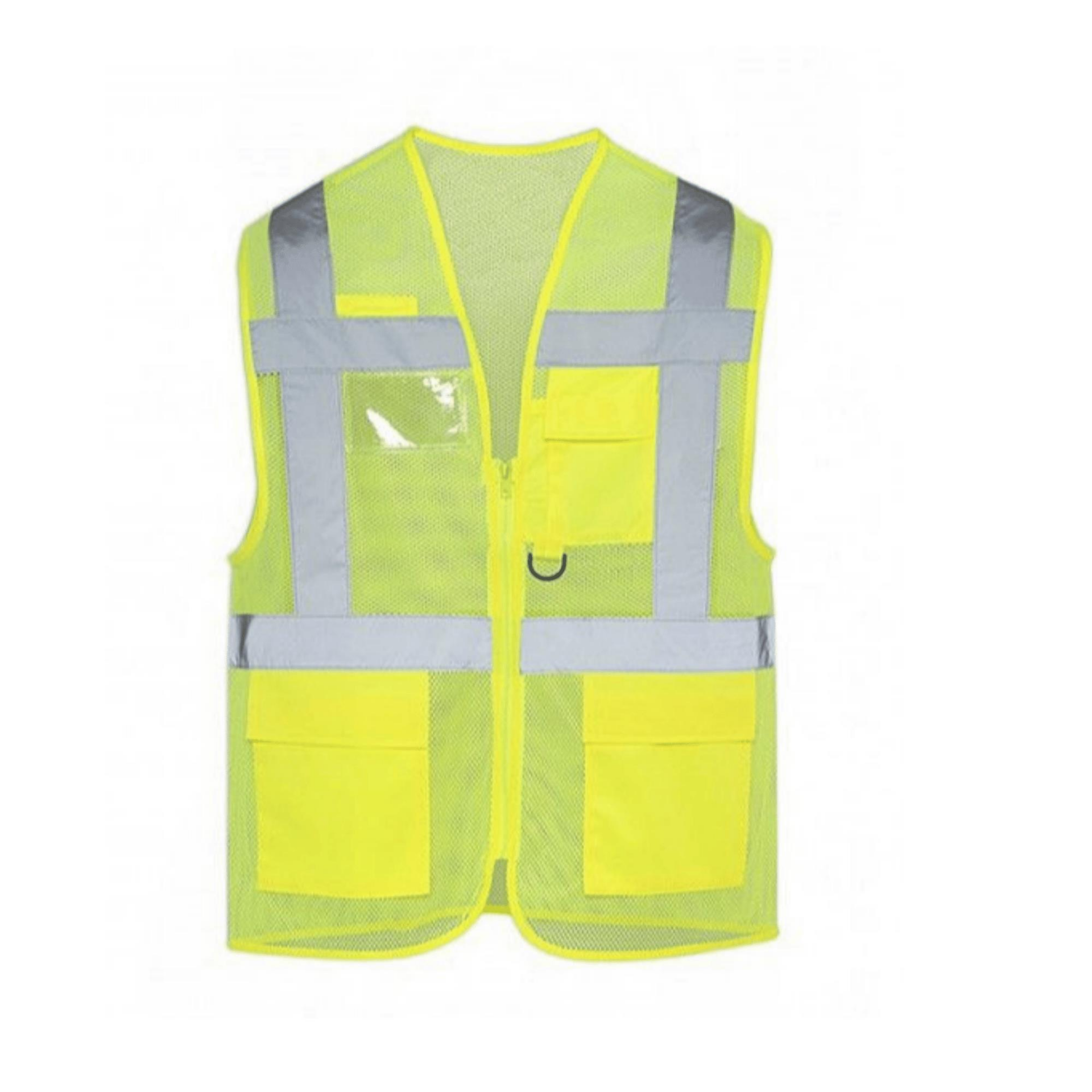 Sarı Fileli Hi-Vis Reflektörlü Mühendis İkaz Yeleği