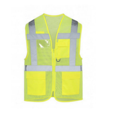 Sarı Fileli Hi-Vis Reflektörlü Mühendis İkaz Yeleği