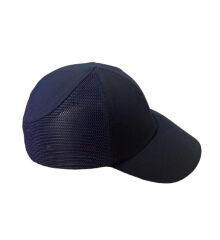 Essafe GE 1002 Bump Cap Darbe Emici Şapka Kep Baret Lacivert Havalandırma Fileli Uzun Siperli