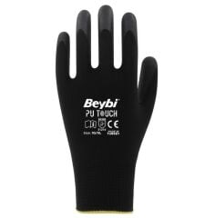 Beybi PU-Touch 1/2 PU (Poliüretan) Kaplı Dikişsiz Polyester Örme Astar  İş Eldiveni EN388 3121X
