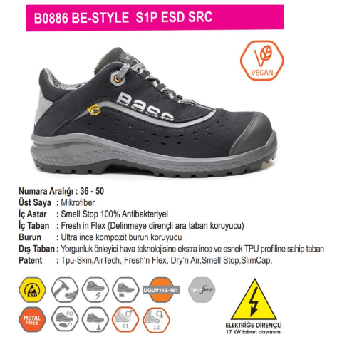 Base İş Ayakkabısı B0886 Be-Style S1P ESD SRC