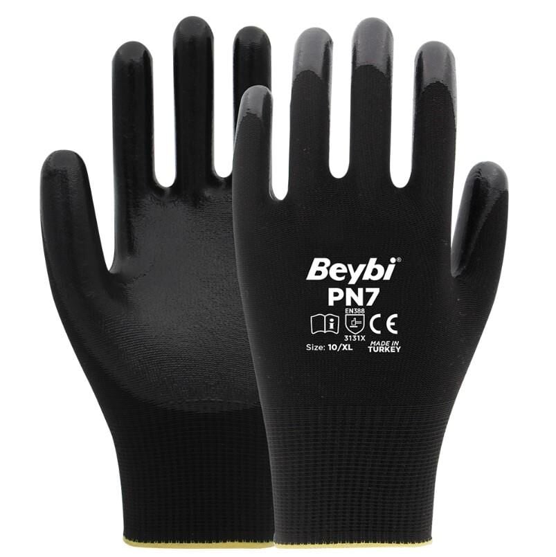Beybi PN7 Polyester Örme Nitril İş Eldiveni