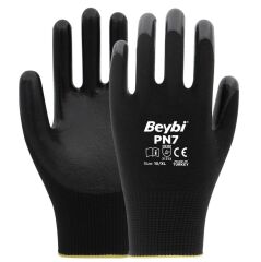 Beybi PN7 Polyester Örme Nitril İş Eldiveni
