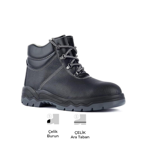 Mekap Pro Loader 072 S1P SRC Deri Çelik Burun Çelik Ara Taban İş Botu