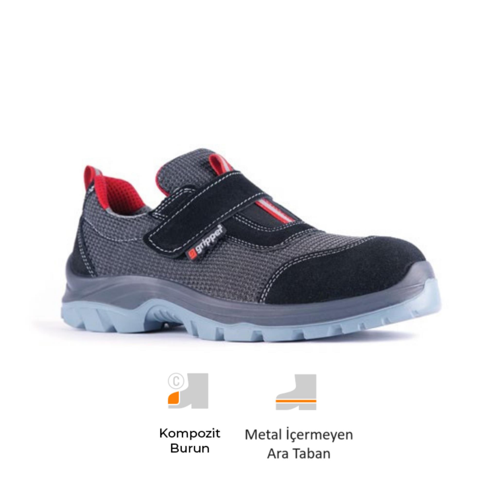 Mekap Gripper Yukon GPR-170 S1P SRC Süet Deri ve Tekstil Kompozit Burun Kevlar Ara Taban Spor İş Ayakkabısı