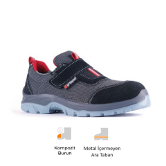 Mekap Gripper Yukon GPR-170 S1P SRC Süet Deri ve Tekstil Kompozit Burun Kevlar Ara Taban Spor İş Ayakkabısı