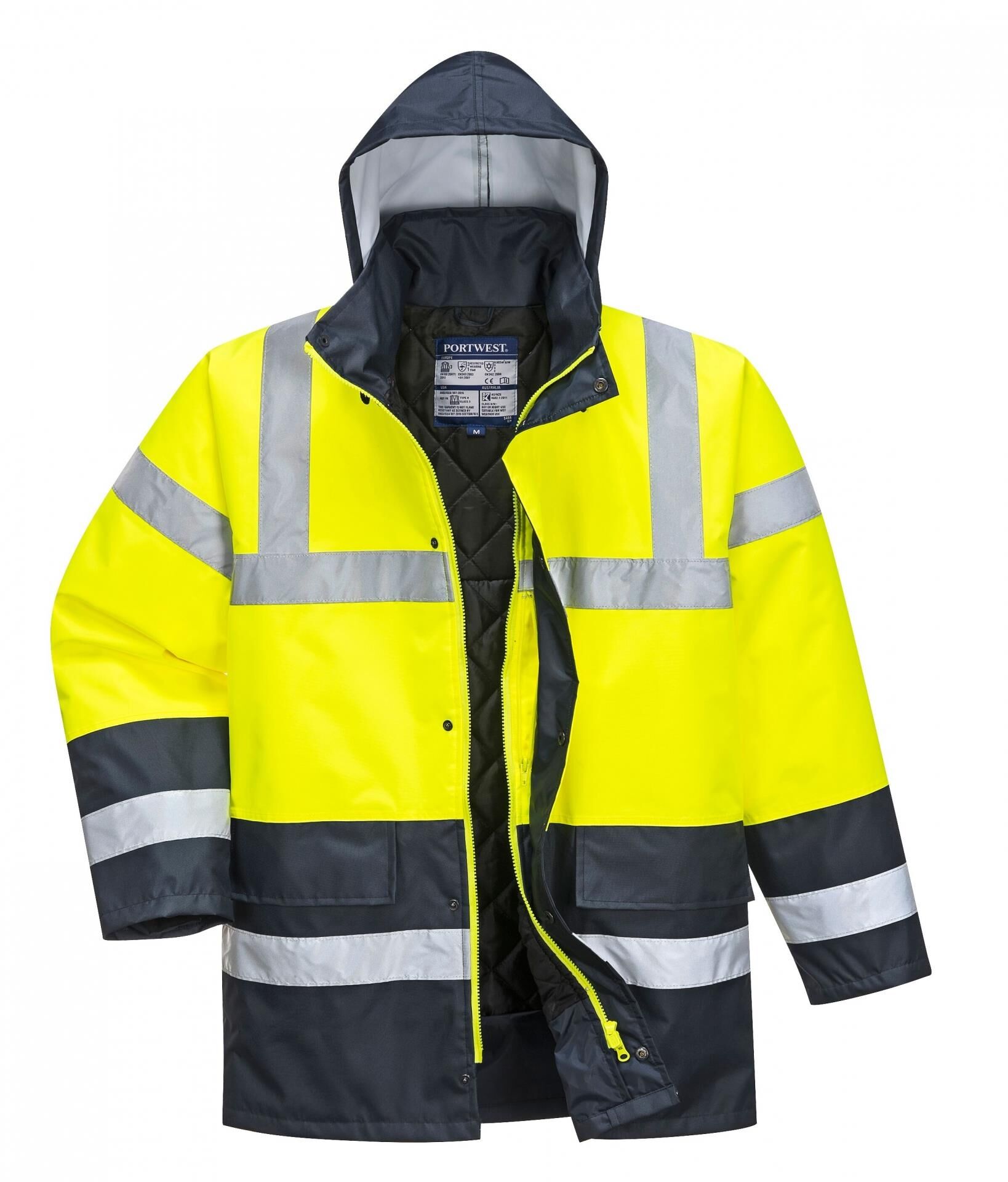 Portwest Hi-Vis Sarı Lacivert Parka