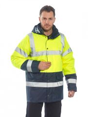 Portwest Hi-Vis Sarı Lacivert Parka