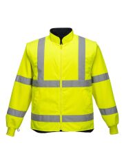 Portwest S766 5-in-1 Hi-Vis Yüksek Görünürlüklü 300D Oxford %100 Polyester Kumaş Parka Kaban Sarı lacivert