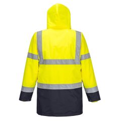 Portwest S766 5-in-1 Hi-Vis Yüksek Görünürlüklü 300D Oxford %100 Polyester Kumaş Parka Kaban Sarı lacivert
