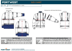 Portwest S766 5-in-1 Hi-Vis Yüksek Görünürlüklü 300D Oxford %100 Polyester Kumaş Parka Kaban Sarı lacivert