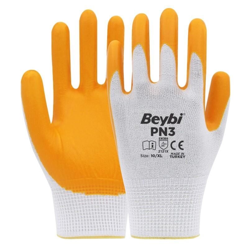 Beybi PN3 Polyester Örme Nitril İş Eldiveni