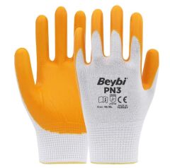 Beybi PN3 Polyester Örme Nitril İş Eldiveni
