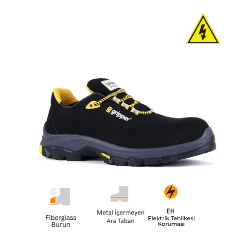Mekap Gripper Energy Executive Low GPR-55 S3 SRC HRO Fiberglass Burun Elektirkçi İş Ayakkabısı