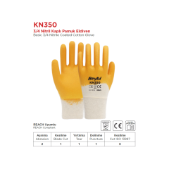 Beybi KN350 Pamuk Nitril İş Eldiveni
