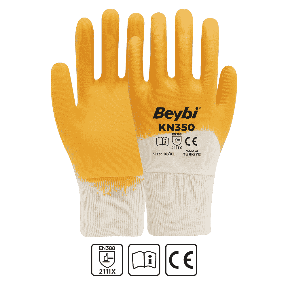 Beybi KN350 Pamuk Nitril İş Eldiveni
