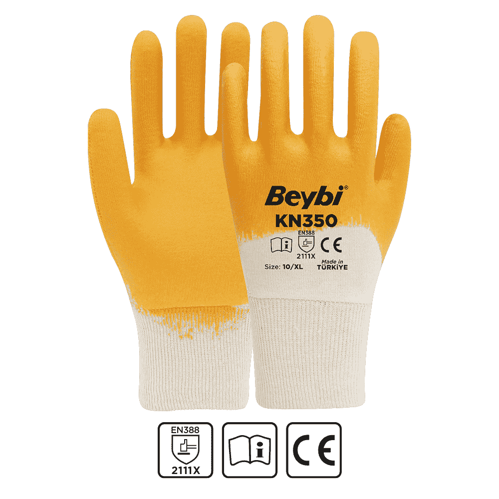 Beybi KN350 Pamuk Nitril İş Eldiveni