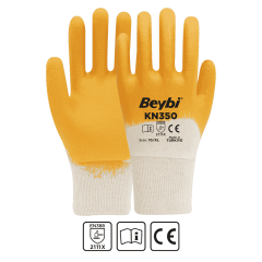 Beybi KN350 Pamuk Nitril İş Eldiveni