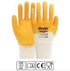 Beybi KN250 3/4 Nitril Kaplı Pamuk Nitril İş Eldiveni