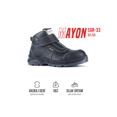 Segura Mauna SGR-71 S2 SRC Siyah Baaskılı Deri Bağcıklı Çelik Burun İş Botu