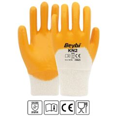 Beybi KN2 3/4 Niltril Kaplı Pamuk İş Eldiveni