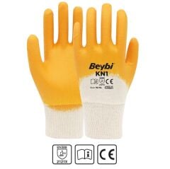 Beybi KN1 3/4 Nitril Kaplı Pamuk İş Eldiveni
