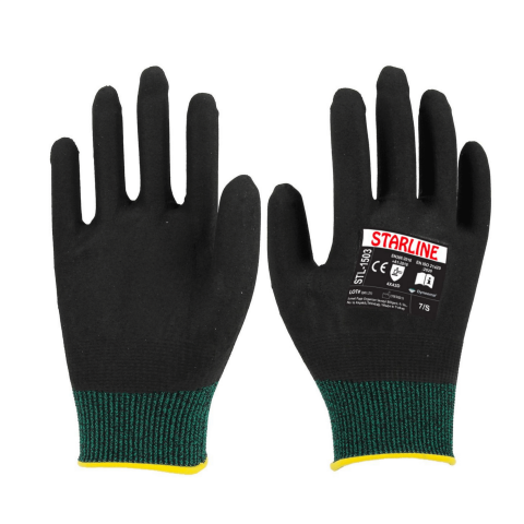 Starline STL-1503 4/4 Köpük Nitril Kaplı Naylon Astarlı D Kesilmez Eldiven EN388-4X43D