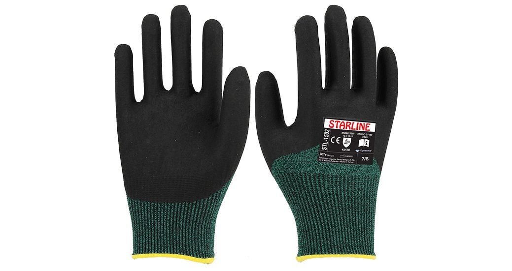 Starline STL-1502 3/4 Köpük Nitril Kaplı Naylon Astarlı D Kesilmez Eldiven EN388-4X43D