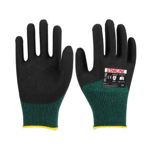 Starline STL-1502 3/4 Köpük Nitril Kaplı Naylon Astarlı D Kesilmez Eldiven EN388-4X43D