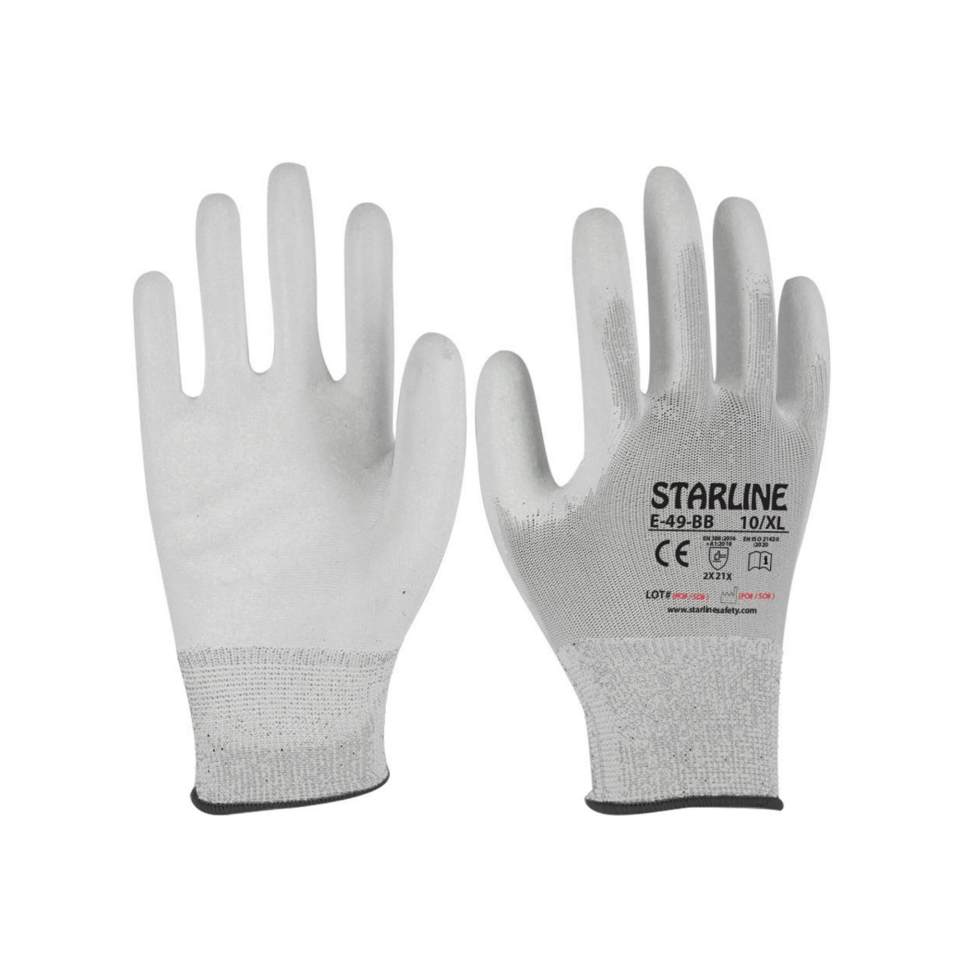Starline E-49-BB 1/2 PU (Poliüretan) Kaplı Hassas Montaj Eldiveni Beyaz 3121X
